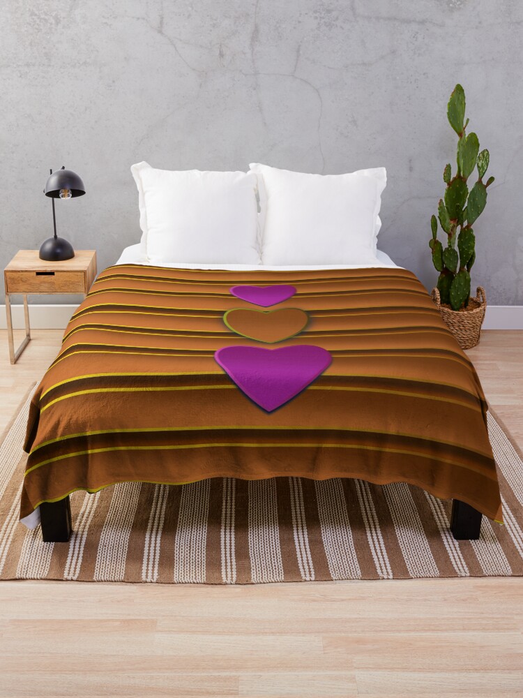 Thumbnail 1 of 6, Throw Blanket, Camera Curtains Gold and Love - Geometric Shapes designed and sold by VkCases.