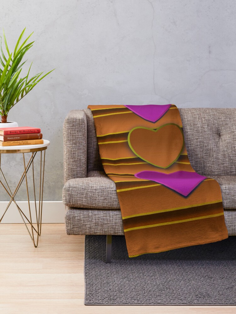 Thumbnail 2 of 6, Throw Blanket, Camera Curtains Gold and Love - Geometric Shapes designed and sold by VkCases.
