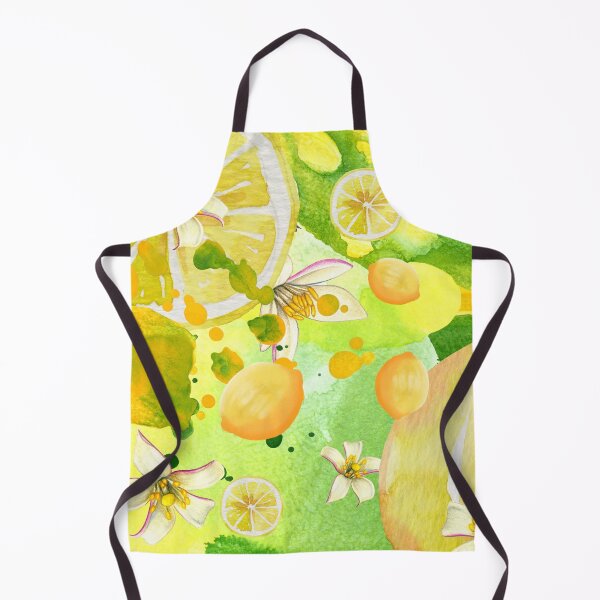 Item preview, Lemon Lime Citrus with Blossoms on Abstract Yellow and Green Background (4of4) designed and sold by DzineVine.