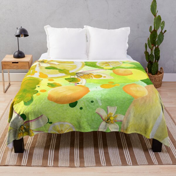 Item preview, Lemon Lime Citrus with Blossoms on Abstract Yellow and Green Background (4of4) designed and sold by DzineVine.