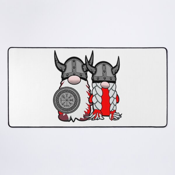 Cute Nordic Gnomes Viking Tomte Couple Scandinavian Nisse Desk Mat