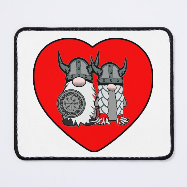 Item preview, Cute Nordic Viking Gnomes Tomte Couple Scandinavian Nisse Heart designed and sold by funnytshirtemp.