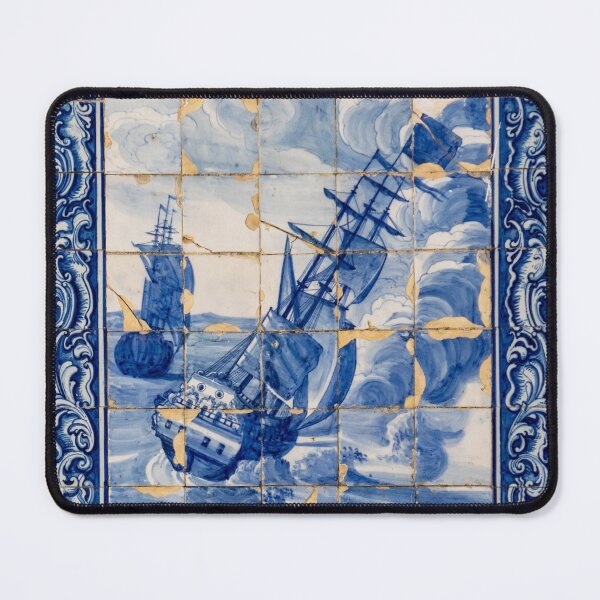 Item preview, Antique Portuguese Azulejo - Traditional Caravelas Sailing Ships designed and sold by Georgia Mizuleva.