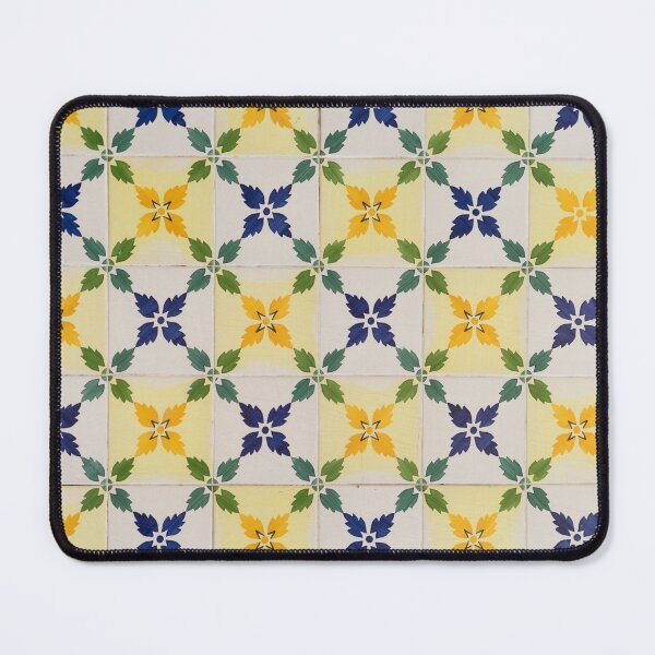 Item preview, Painted Patterns - Floral Azulejo Tiles in Green Blue and Yellow - Horizontal Variant designed and sold by Georgia Mizuleva.