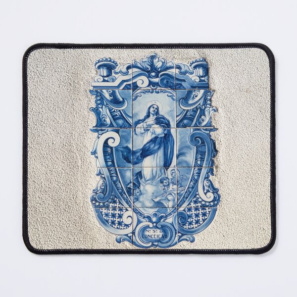 Item preview, Nossa Senhora da Conceicao - Antique Portuguese Azulejo Medallion of the Virgin Mary designed and sold by Georgia Mizuleva.