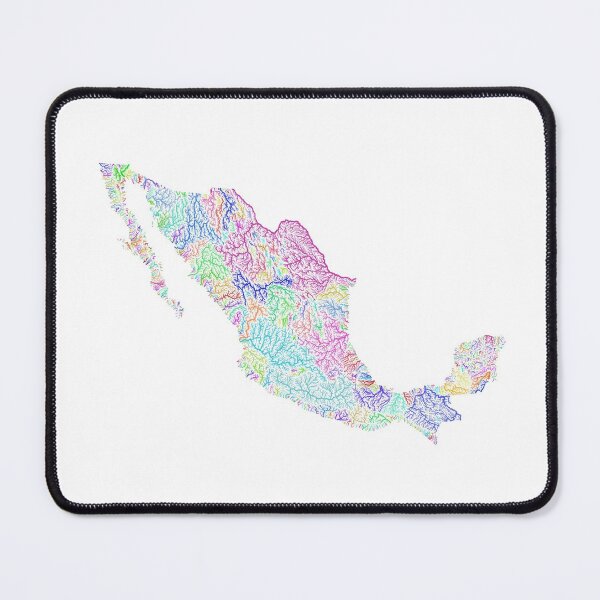 Item preview, Mexico River Basin Map in Rainbow Colours with White Background designed and sold by GrasshopperGeo.
