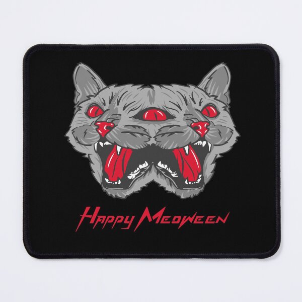 Item preview, Happy Meoween Two Headed Demonic Cat Happy Meoween Halloween Perfect on t-shirts To Stickers designed and sold by LMcDs.