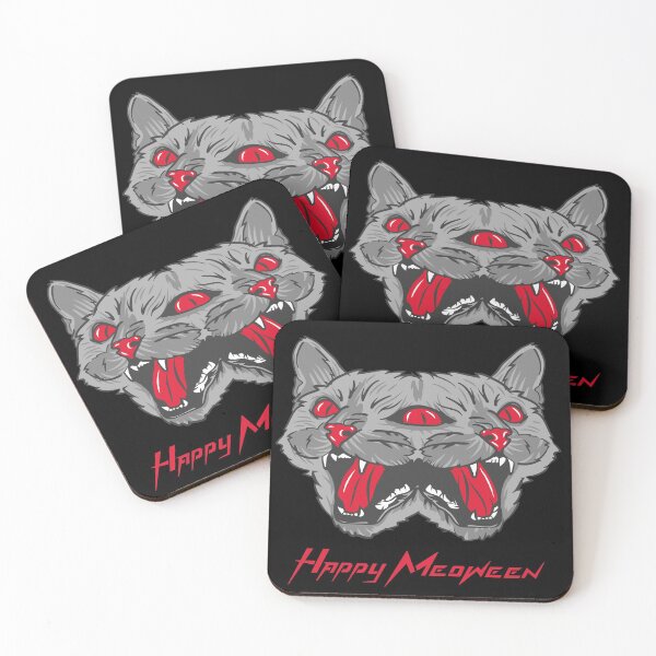 Item preview, Happy Meoween Two Headed Demonic Cat Happy Meoween Halloween Perfect on t-shirts To Stickers designed and sold by LMcDs.