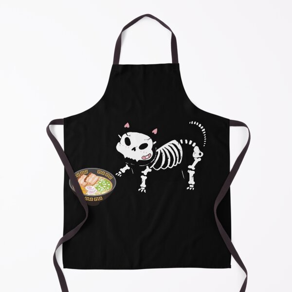 Item preview, Kawaii cat Skeleton eating ramen designed and sold by AGDesignstore.