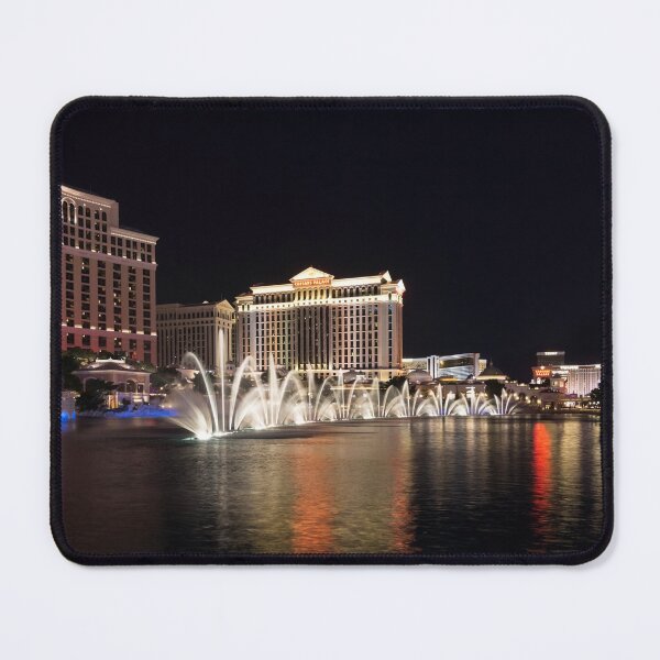 Item preview, Splendiferous Las Vegas Fountains - Dainty Jets with Bellagio and Caesars Palace at Midnight designed and sold by Georgia Mizuleva.