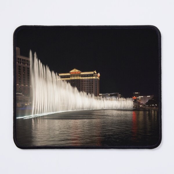 Item preview, Splendiferous Las Vegas Fountains - Caesars Palace Behind a Curtain of Water at Midnight designed and sold by Georgia Mizuleva.