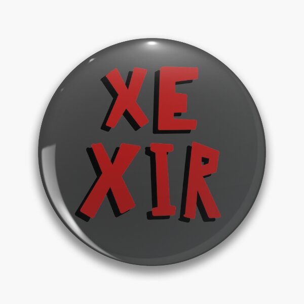 Item preview, Xe Xir red and black pronouns designed and sold by annoyingarts.