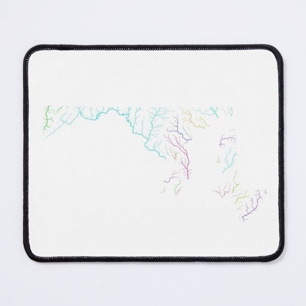 Item preview, Maryland River Basin Map in Rainbow Colours with White Background designed and sold by GrasshopperGeo.