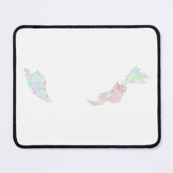Item preview, Malaysia River Basin Map in Rainbow Colours with White Background designed and sold by GrasshopperGeo.