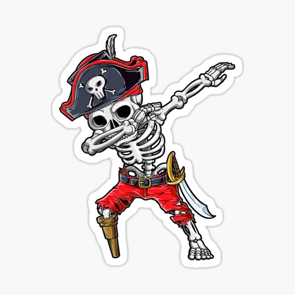 Skeleton Skull Bones Pirate Scary Cool Funny Gift' Sticker