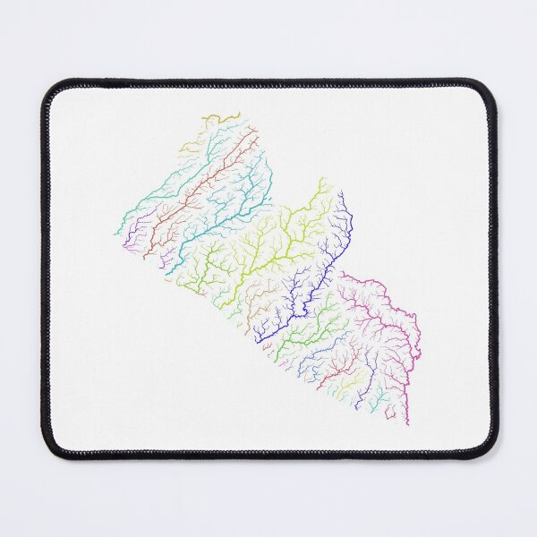 Item preview, Liberia River Basin Map in Rainbow Colours with White Background designed and sold by GrasshopperGeo.