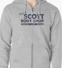 Keith Scott Body Shop Weathered Hoodie – One Tree Hill, Lucas Scott Zipped Hoodie