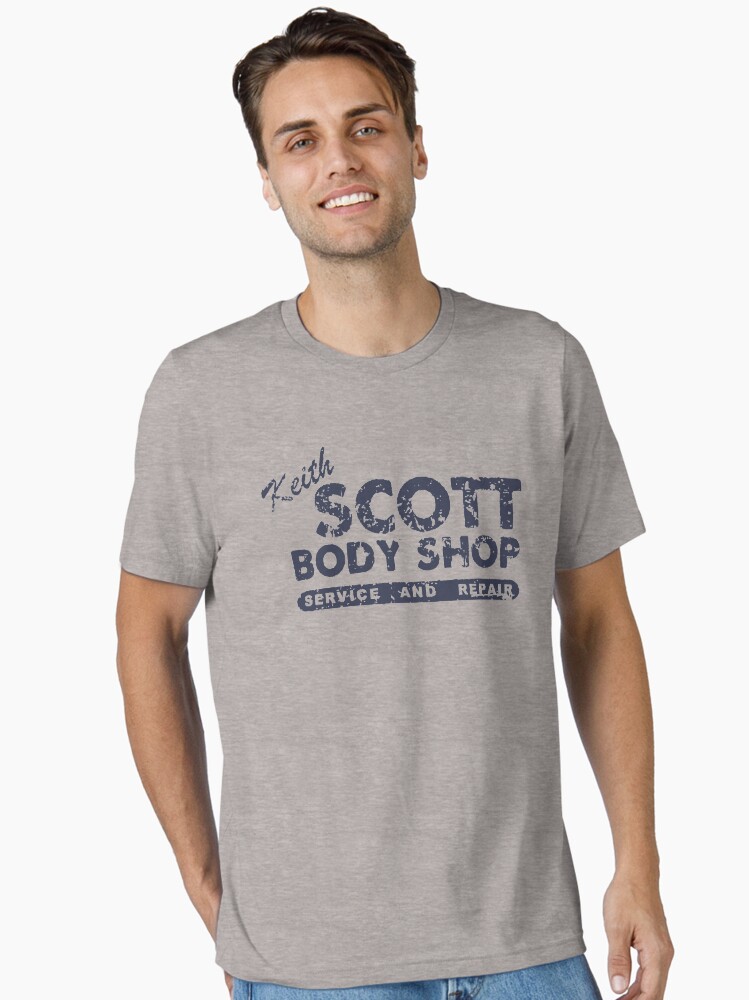 Thumbnail 1 of 7, Essential T-Shirt, Keith Scott Body Shop Weathered Hoodie – One Tree Hill, Lucas Scott designed and sold by fandemonium.