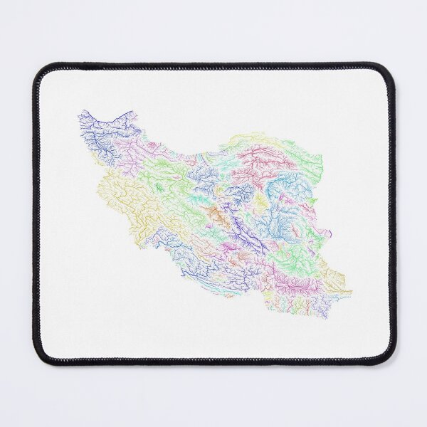 Item preview, Iran River Basin Map in Rainbow Colours with White Background designed and sold by GrasshopperGeo.