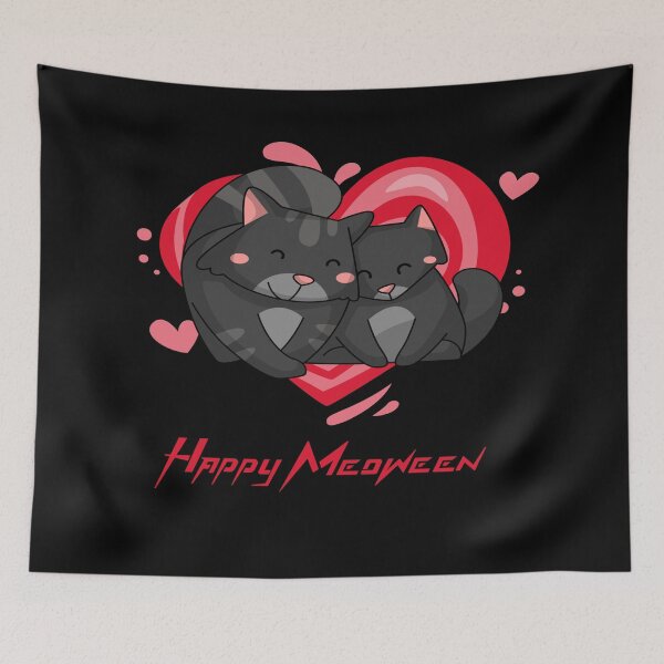 Item preview, Happy Meoween Snuggling Cats Happy Halloween Perfect on t-shirts To Stickers designed and sold by LMcDs.