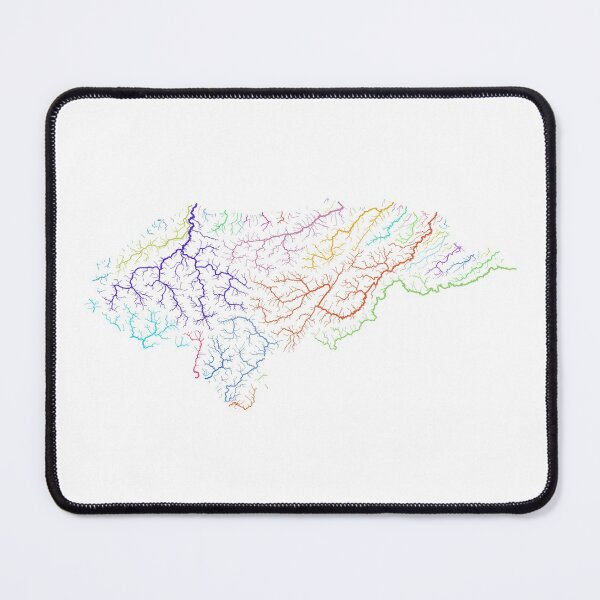 Item preview, Honduras River Basin Map in Rainbow Colours with White Background designed and sold by GrasshopperGeo.