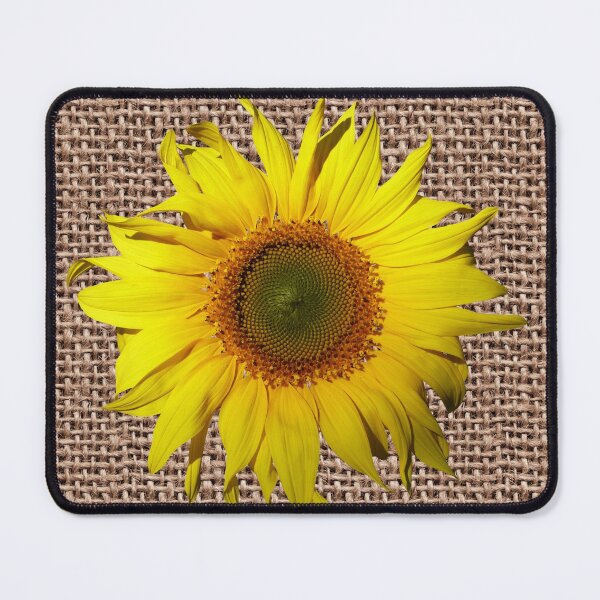 Item preview, Yellow Sunflower on Burlap designed and sold by StandoutSilkies.