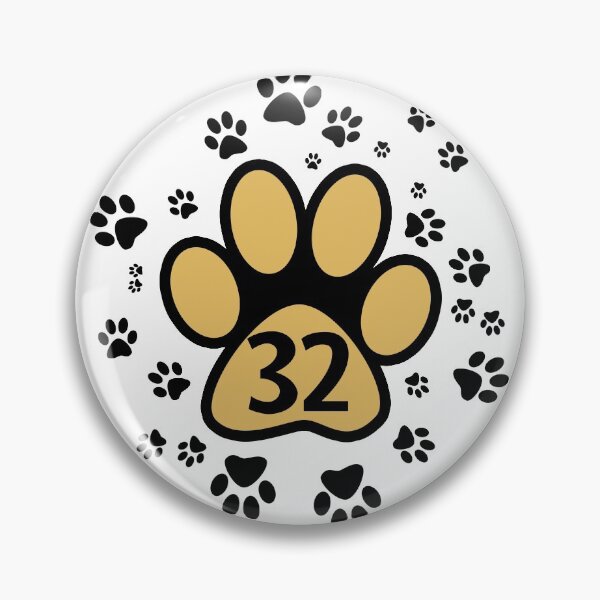 Item preview, Animal paw prints with number 32 - numbers designed and sold by MadandMean.