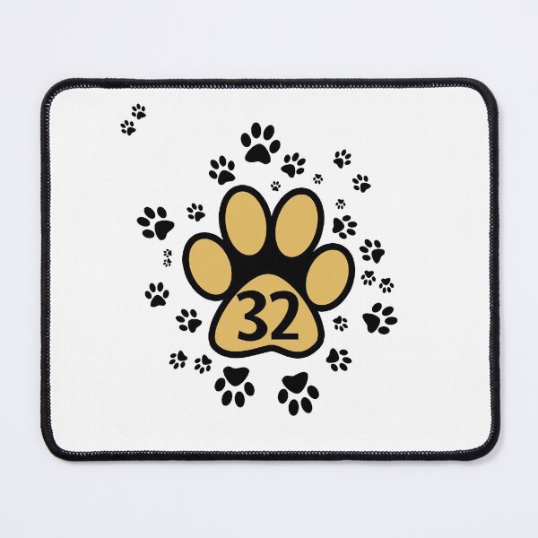 Item preview, Animal paw prints with number 32 - numbers designed and sold by MadandMean.