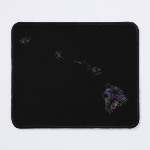 Item preview, Hawaii River Basin Map in Rainbow Colours with Black Background designed and sold by GrasshopperGeo.