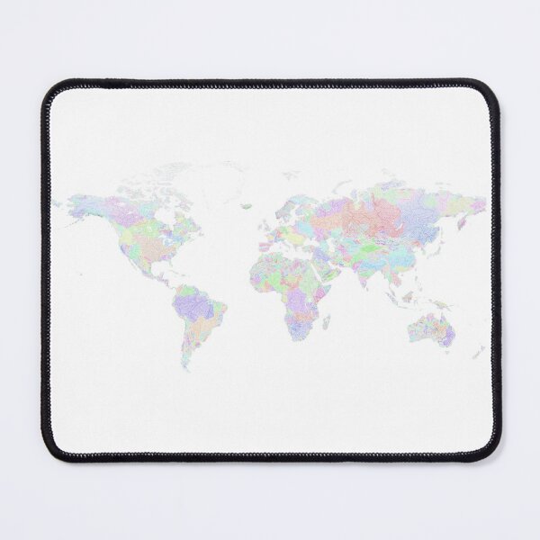 Item preview, River Basin Map of the World in Rainbow Colours with White Background designed and sold by GrasshopperGeo.