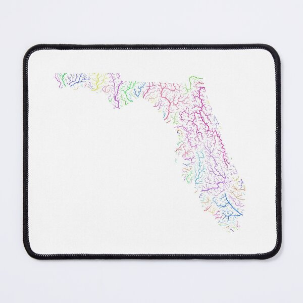 Item preview, Florida River Basin Map in Rainbow Colours with White Background designed and sold by GrasshopperGeo.