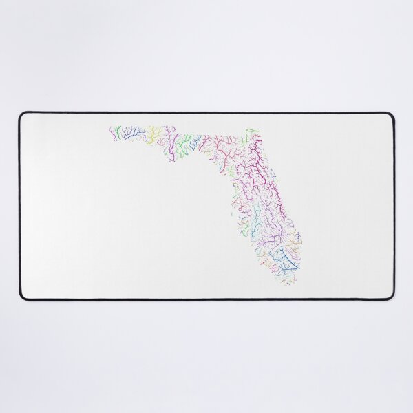 Item preview, Florida River Basin Map in Rainbow Colours with White Background designed and sold by GrasshopperGeo.