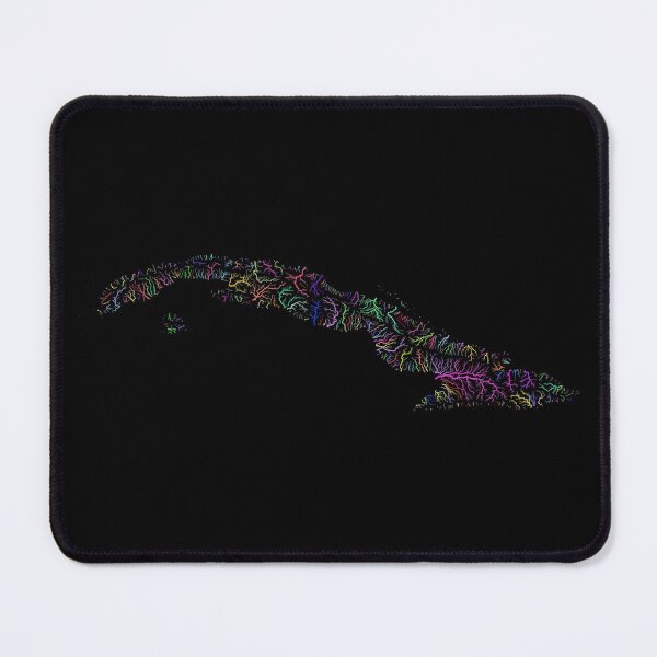 Item preview, Cuba River Basin Map in Rainbow Colours with Black Background designed and sold by GrasshopperGeo.