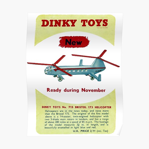 Dinky Toys Vintage 1950's Large A3 Size Poster Shop Display Sign Advert 
