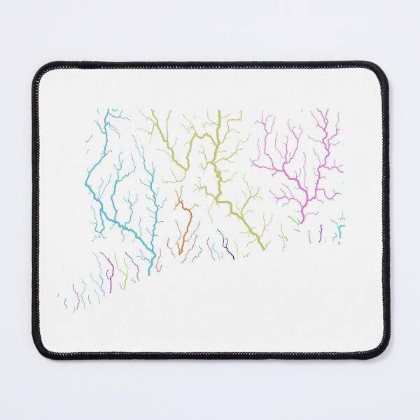 Item preview, Connecticut River Basin Map in Rainbow Colours with White Background designed and sold by GrasshopperGeo.