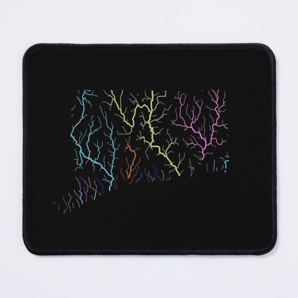 Item preview, Connecticut River Basin Map in Rainbow Colours with Black Background designed and sold by GrasshopperGeo.