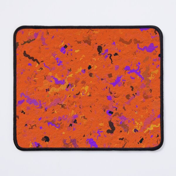 Orange, Yellow, Purple and Black Abstract Mouse Pad