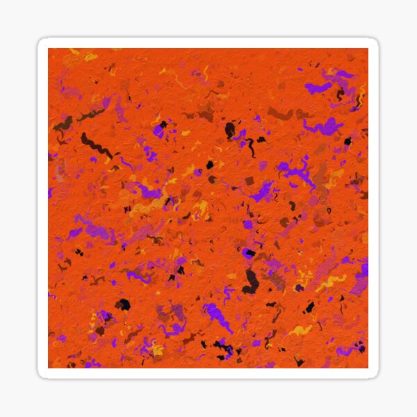 Orange, Yellow, Purple and Black Abstract Sticker