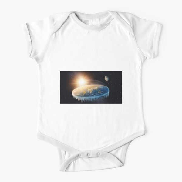Flat Earth  Short Sleeve Baby One-Piece