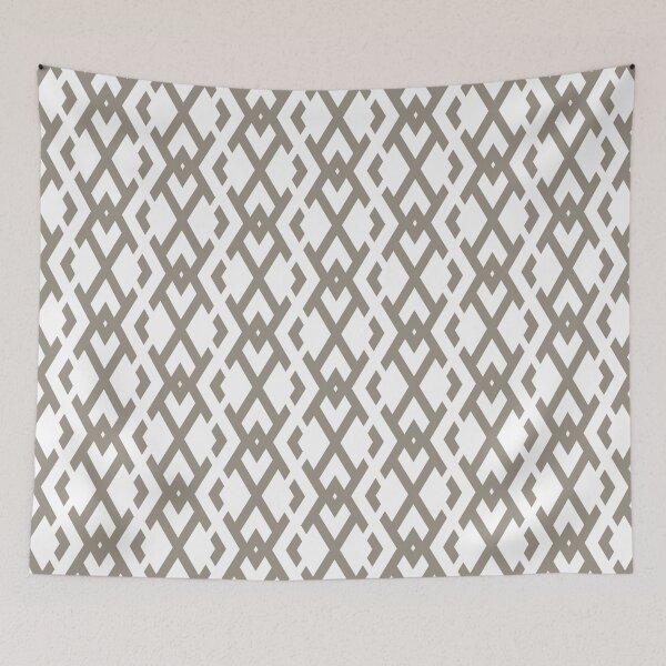 Aperçu de l'œuvre Brown and White Diamond Vertical Zig Zag Pattern Pairs Sherwin Williams 2022 Popular Color Felted Wool SW 9171 créée et vendue par ColorOfTheYears.