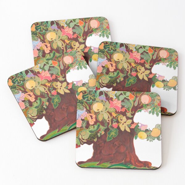 Item preview, Tree wiht Fruits. Tree wiht Life. Fairy tree with flowers and fruit watercolor illustration. designed and sold by ZheltakovaIana.