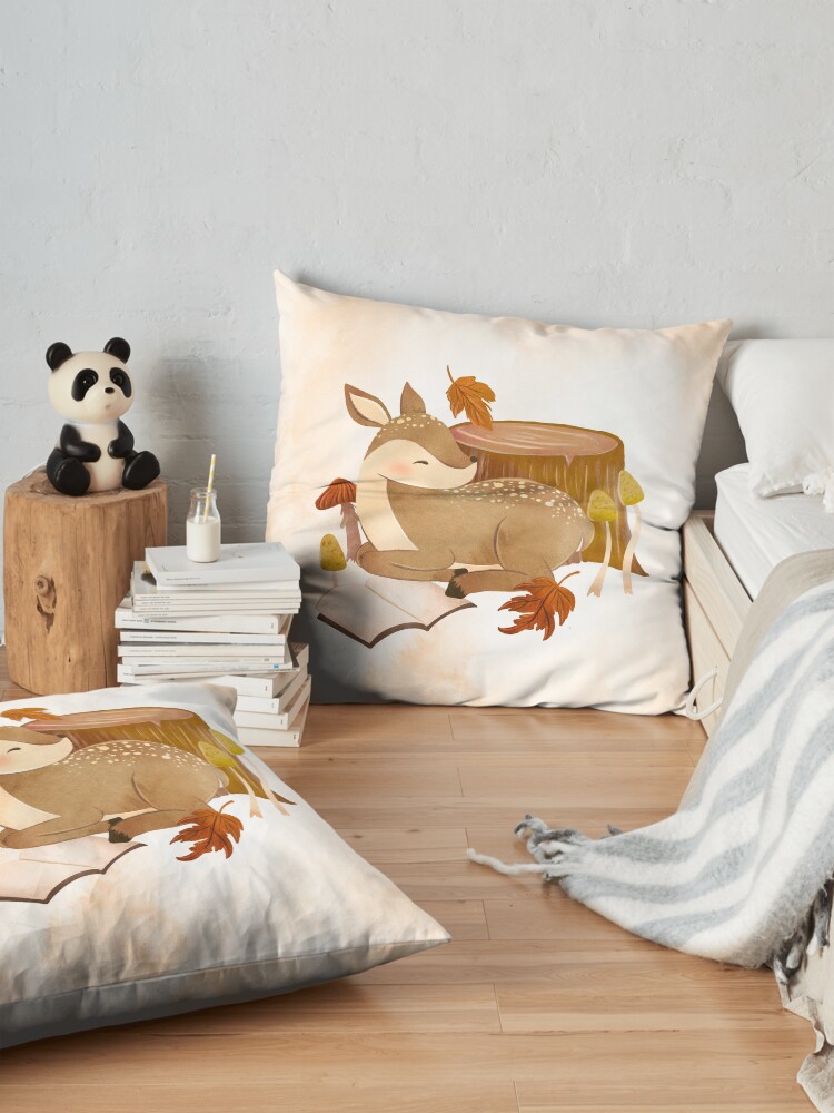 Alternate view of BOOKISH FAWN Floor Pillow