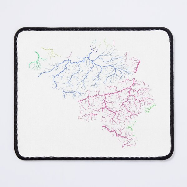 Item preview, Belgium River Basin Map in Rainbow Colours with White Background designed and sold by GrasshopperGeo.
