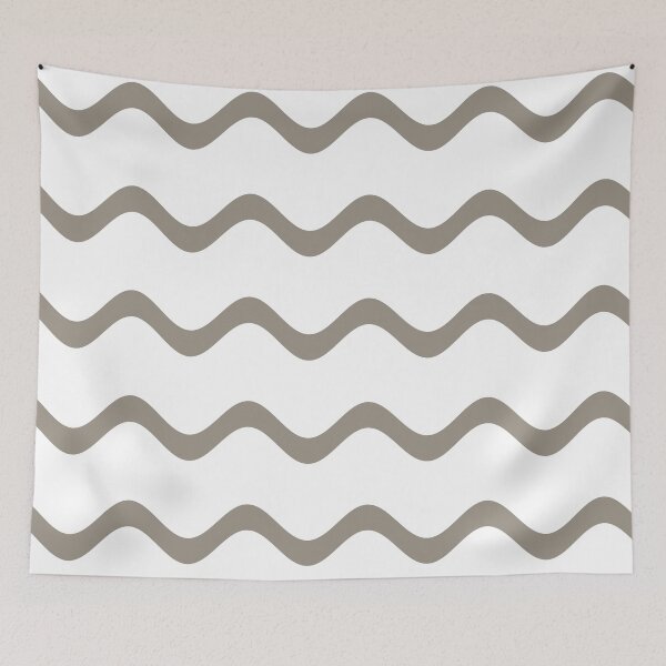 Aperçu de l'œuvre Brown and White Rippled Horizontal Stripe Pattern Pairs Sherwin Williams 2022 Popular Color Felted Wool SW 9171 créée et vendue par ColorOfTheYears.