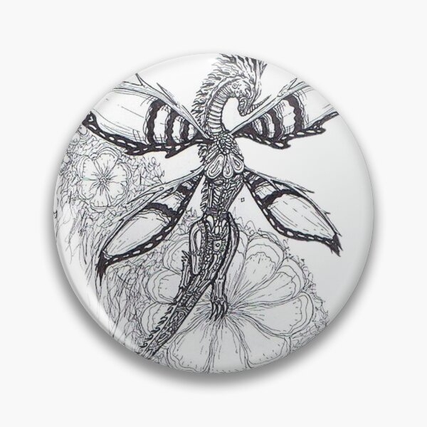 Item preview, Chrome butterfly - dragon drawing design t-shirt designed and sold by Alessandro Portavoce.