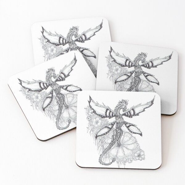 Item preview, Chrome butterfly - dragon drawing design t-shirt designed and sold by Alessandro Portavoce.