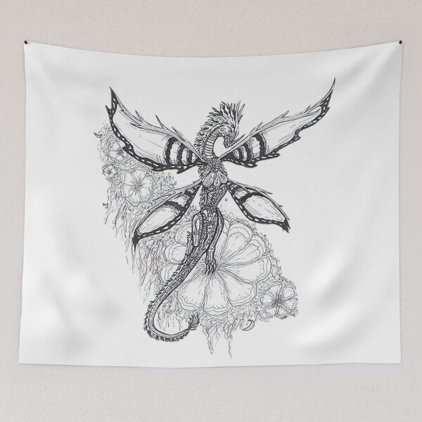 Item preview, Chrome butterfly - dragon drawing design t-shirt designed and sold by Alessandro Portavoce.