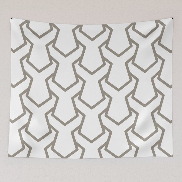 Aperçu de l'œuvre Brown and White Tessellation Line Pattern 11 Pairs Sherwin Williams 2022 Popular Color Felted Wool SW 9171 créée et vendue par ColorOfTheYears.