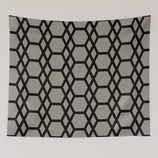 Aperçu de l'œuvre Brown and Black Tessellation Line Pattern 13 Pairs Sherwin Williams 2022 Popular Color Felted Wool SW 9171 créée et vendue par ColorOfTheYears.