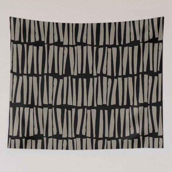 Aperçu de l'œuvre Brown and Black Stripe Line Pattern Pairs Sherwin Williams 2022 Popular Color Felted Wool SW 9171 créée et vendue par ColorOfTheYears.